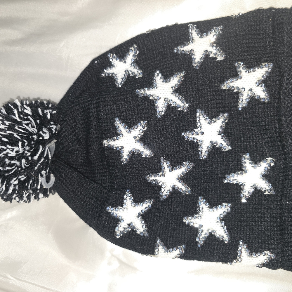 Starry Black and White Adult Beanie